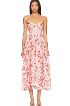 Women Bardot Dresses>Lola Corset Midi Dress