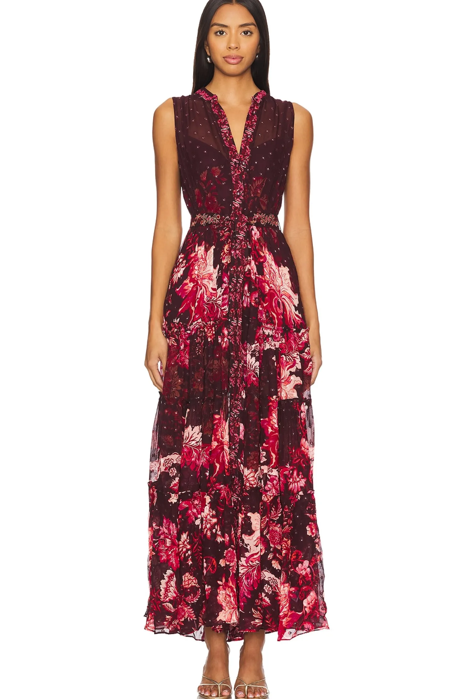 Women HEMANT AND NANDITA Dresses>Long Dress With Tie Up Belt