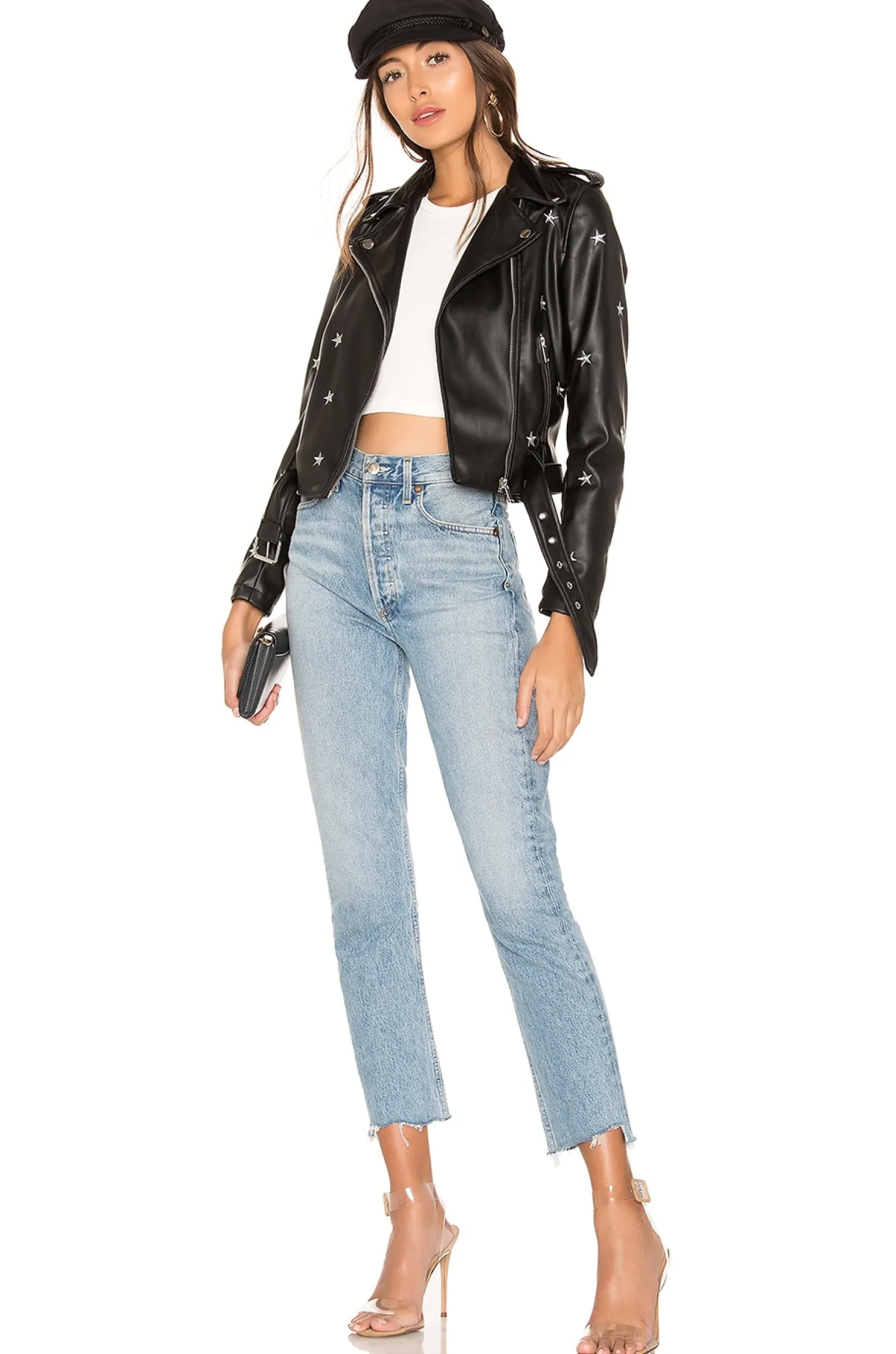 Women superdown Jackets & Coats>Lydia Embroidered Moto Jacket