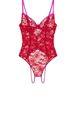 Women fleur du mal Lingerie & Sleepwear>Magnolia Lace Ouvert Bodysuit