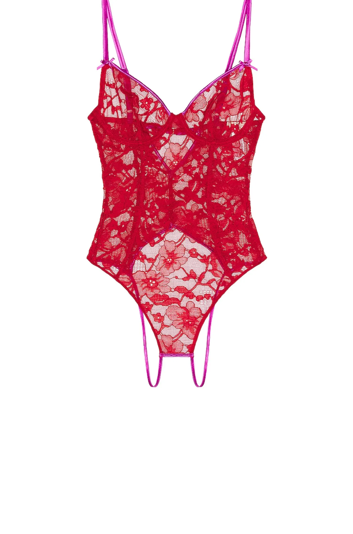 Women fleur du mal Lingerie & Sleepwear>Magnolia Lace Ouvert Bodysuit