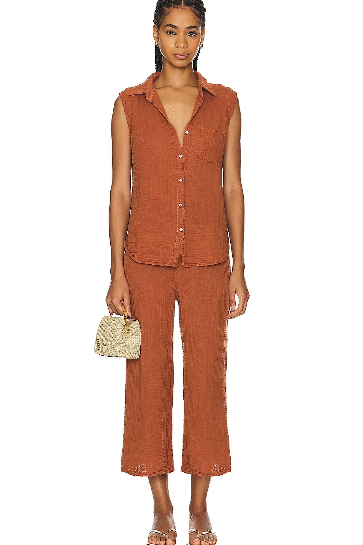 Women Michael Stars Pants>Medina Smocked Waist Cropped Pant