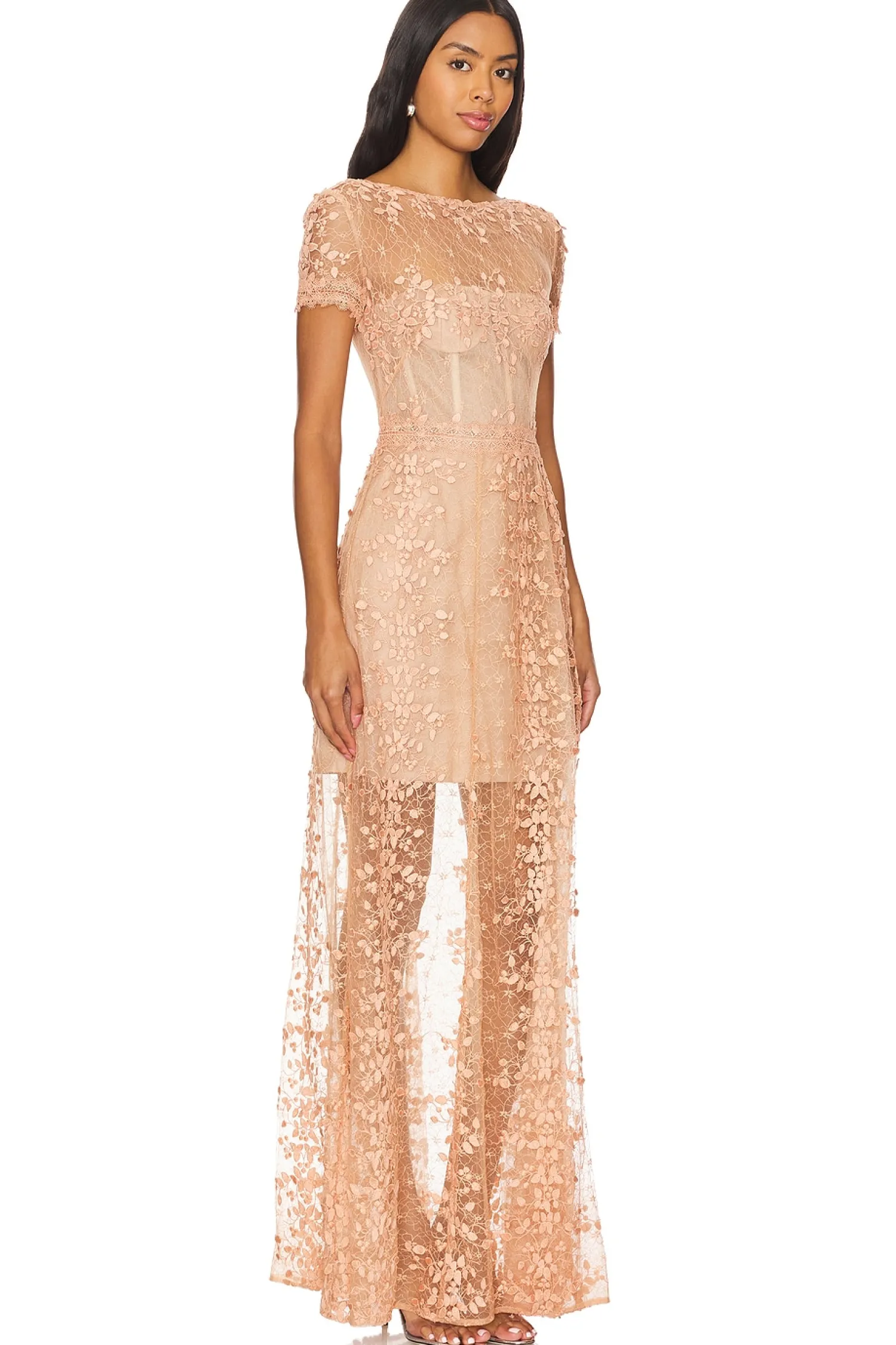 Women Bronx and Banco Dresses>Megan Cap Sleeve Gown