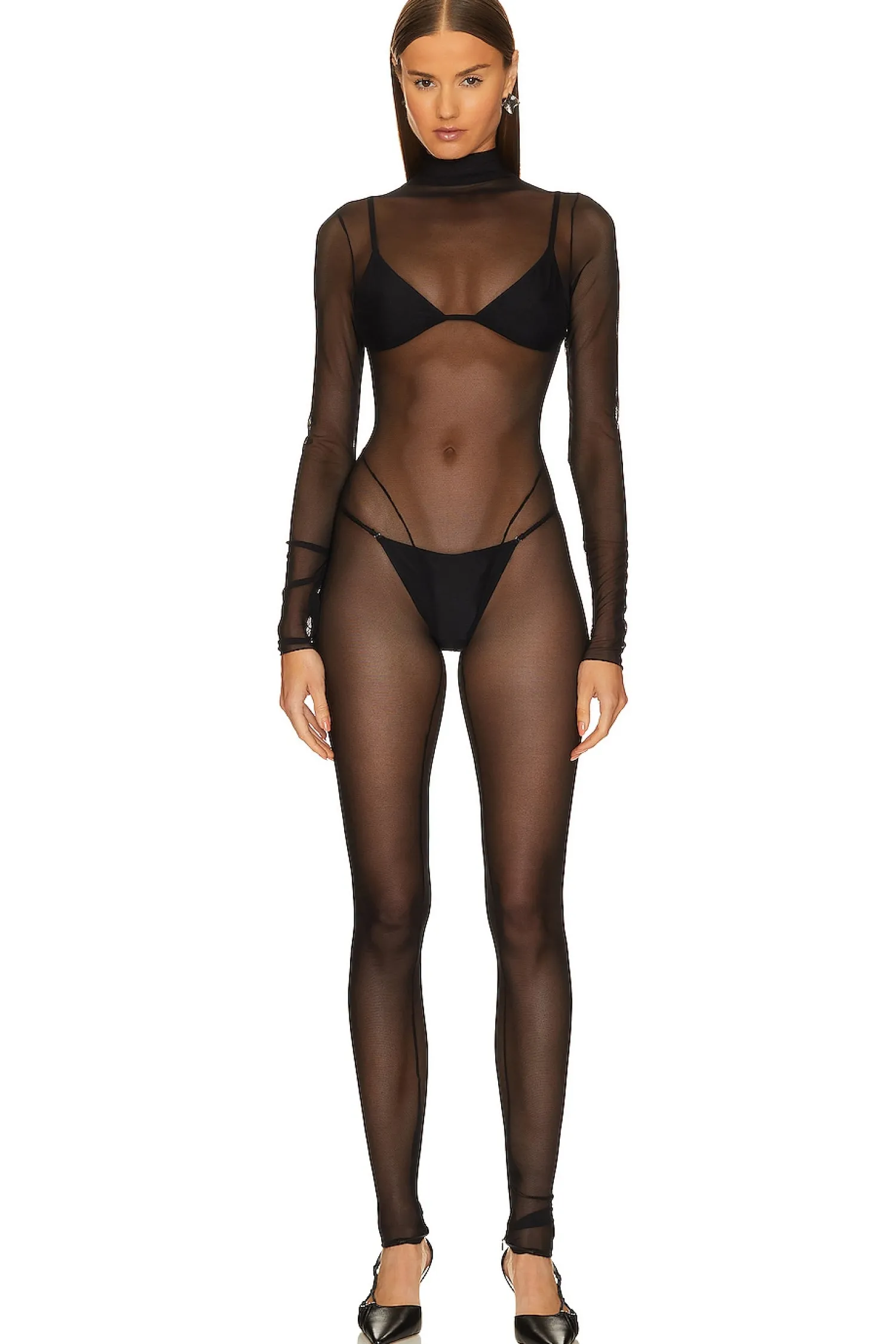 Women LaQuan Smith Jumpsuits>Mesh Jumpsuit
