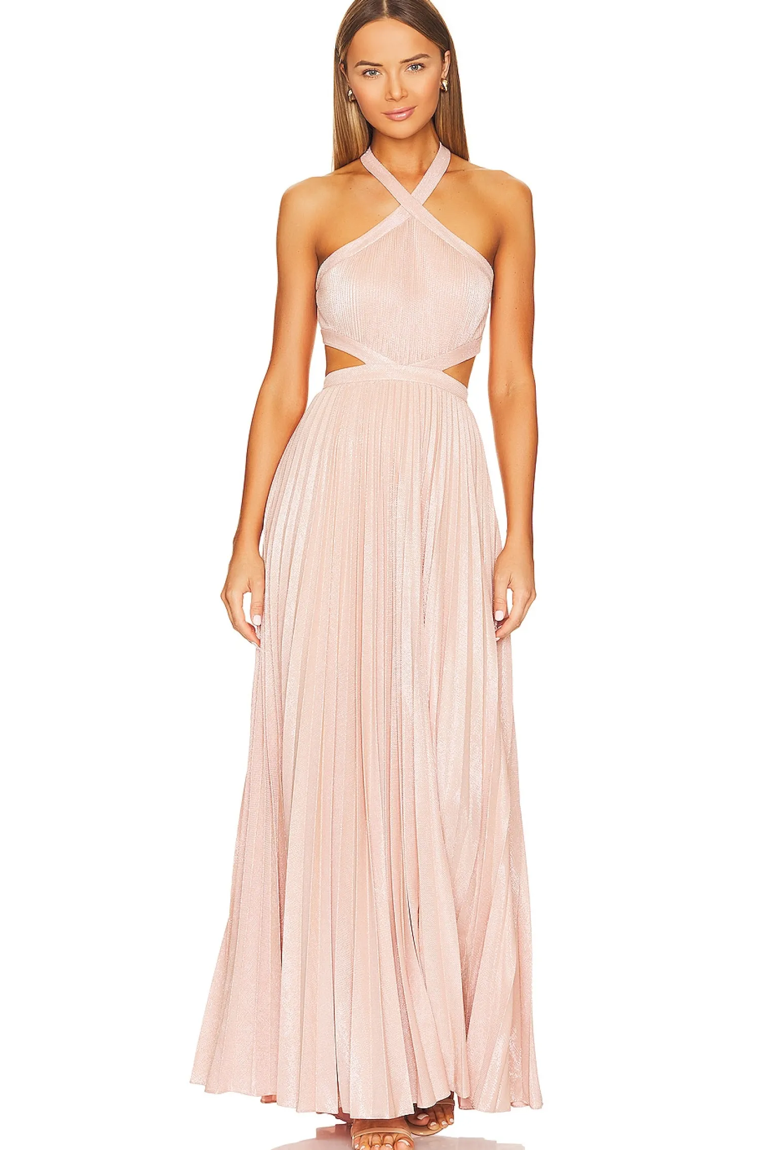 Women BCBGMAXAZRIA Dresses>Metallic Evening Gown