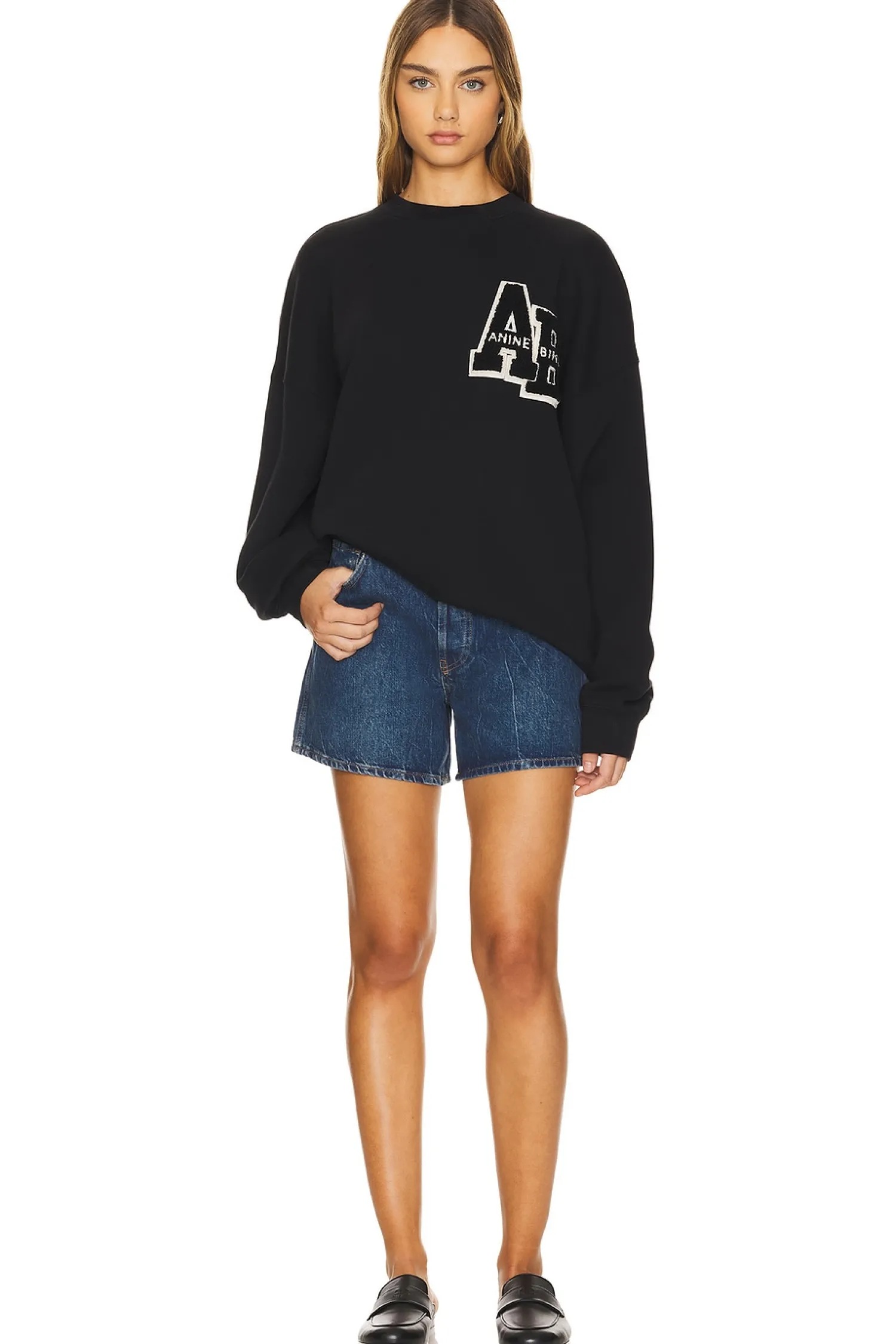 Women ANINE BING Loungewear>Miles Letterman Sweatshirt