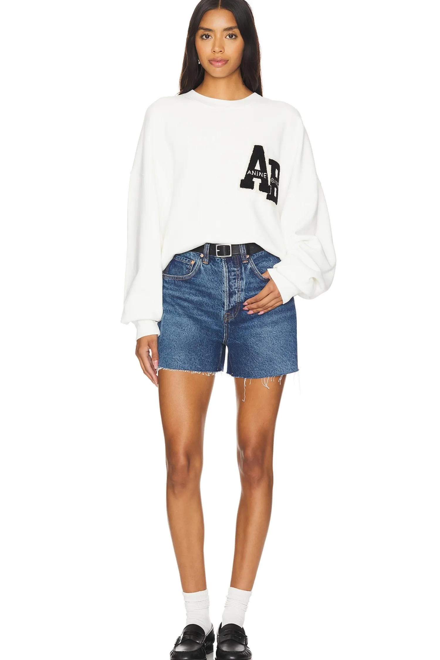 Women ANINE BING Loungewear>Miles Letterman Sweatshirt