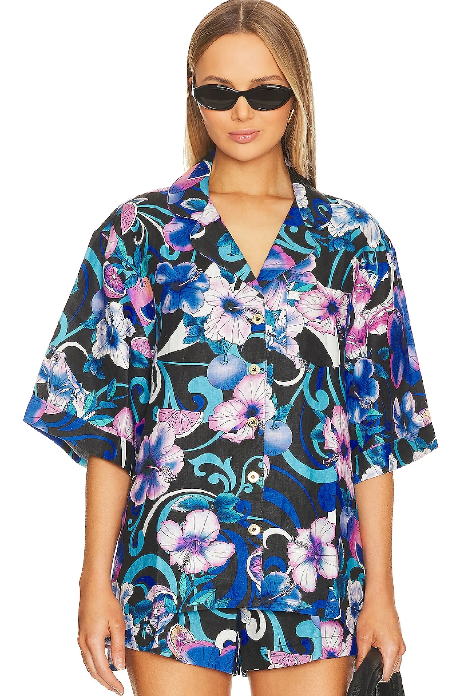 Women CIN CIN Matching Sets>Mirage Bowling Shirt