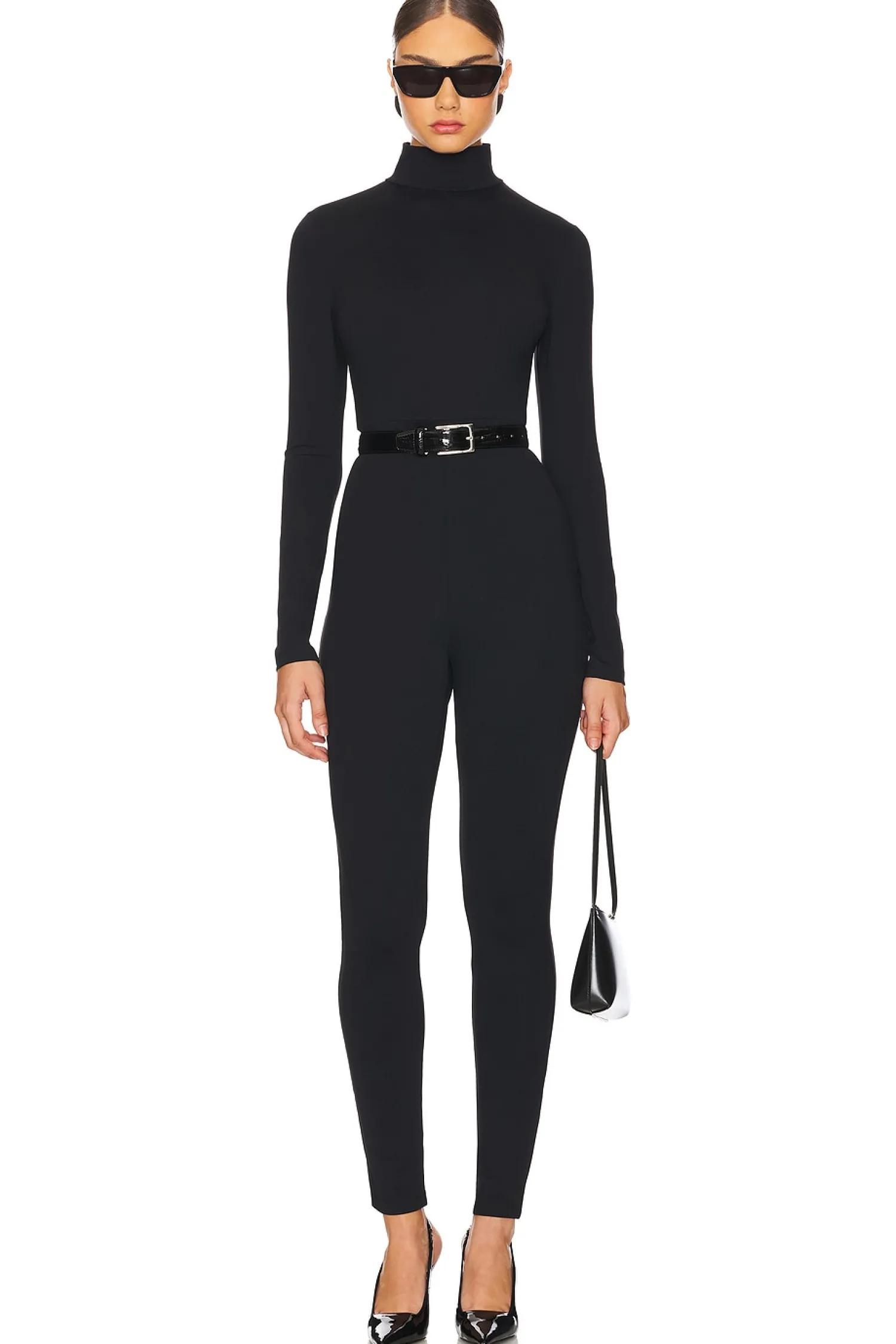Women Susana Monaco Jumpsuits>Mock Neck Long Sleeve Jumpsuit