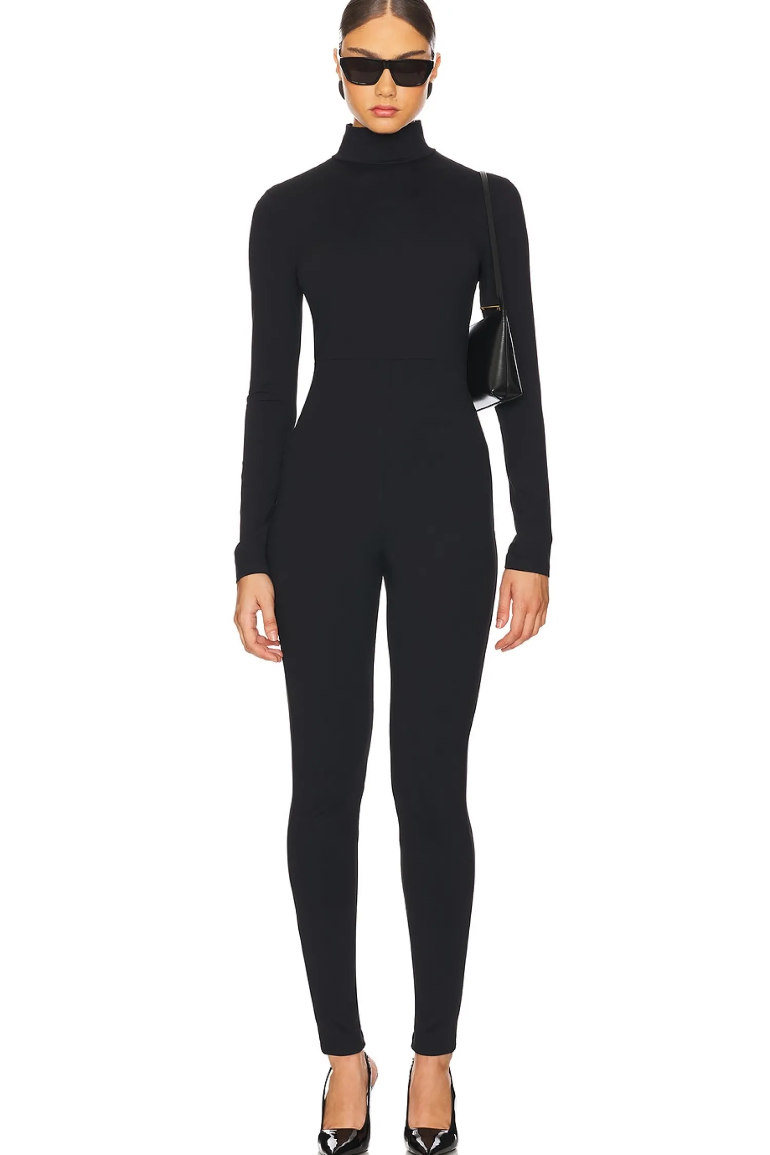Women Susana Monaco Jumpsuits>Mock Neck Long Sleeve Jumpsuit