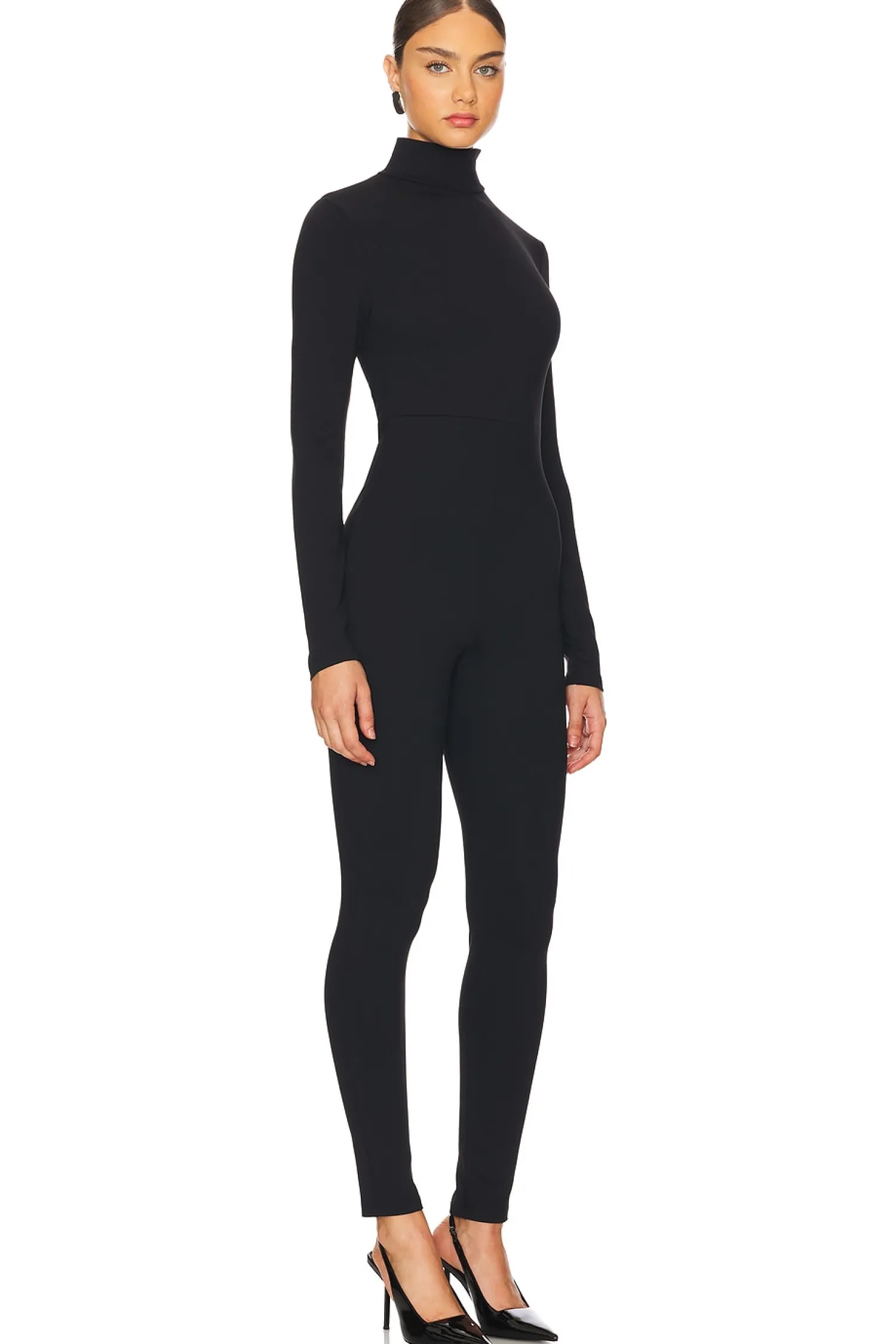 Women Susana Monaco Jumpsuits>Mock Neck Long Sleeve Jumpsuit