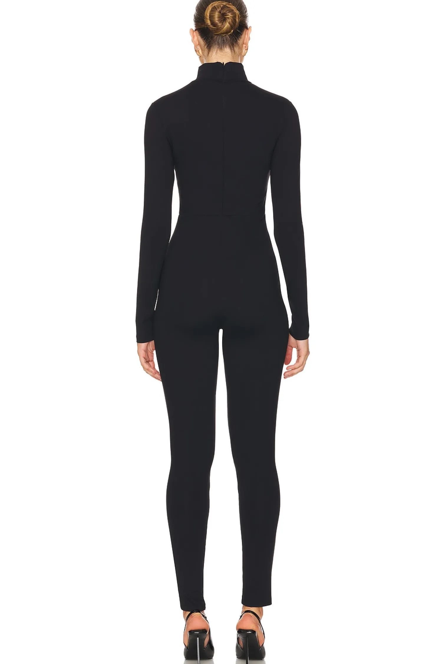 Women Susana Monaco Jumpsuits>Mock Neck Long Sleeve Jumpsuit