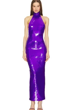 Women LaQuan Smith Dresses>Mockneck Column Gown