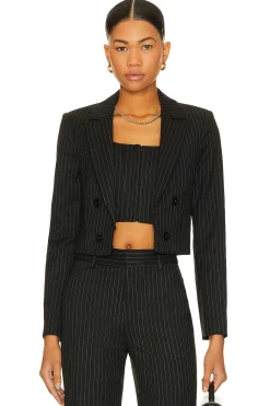 Women Alice + Olivia Jackets & Coats>Mya Crpd Ntch Col Ftd Blzr