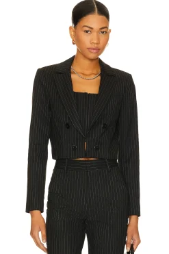 Women Alice + Olivia Jackets & Coats>Mya Crpd Ntch Col Ftd Blzr