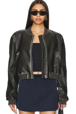 Women superdown Jackets & Coats>Neveah Faux Leather Bomber