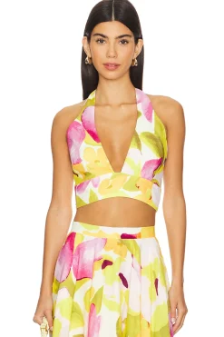 Women Bardot Matching Sets>Nicolette Halter Crop Top