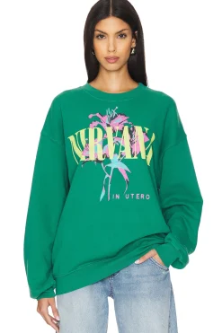 Women DAYDREAMER Loungewear>Nirvana Lilies Bf Crew Sweatshirt