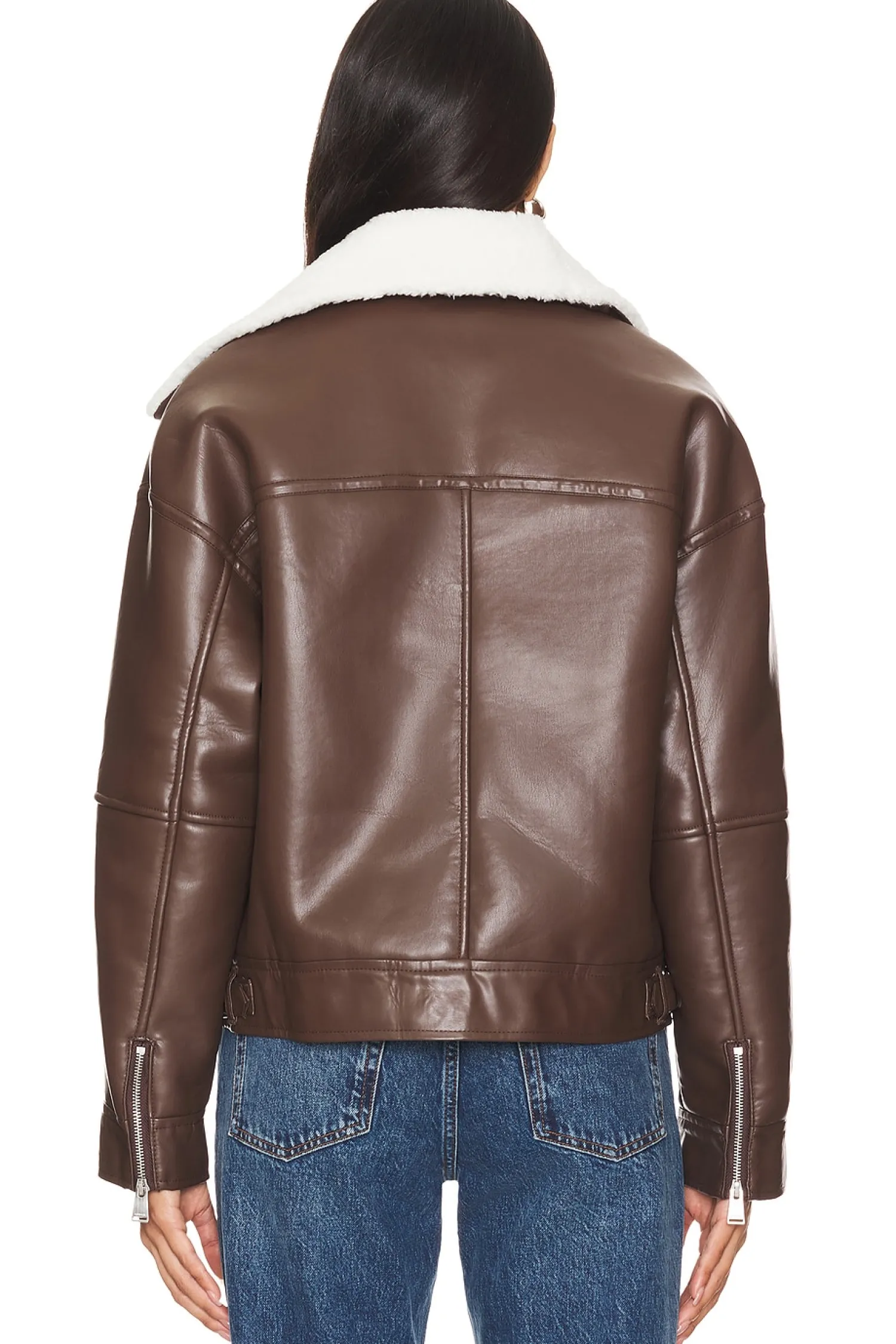 Women SIMKHAI Jackets & Coats>Nyx Faux Leather Sherpa Moto Jacket