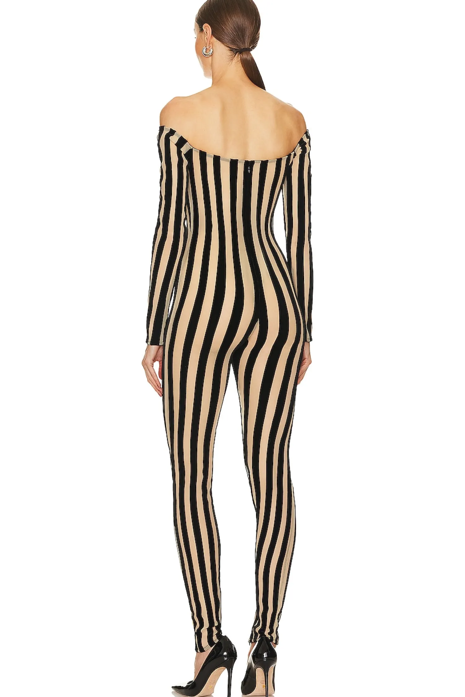 Women LaQuan Smith Jumpsuits>Off Shoulder Catsuit With Zipper Detail
