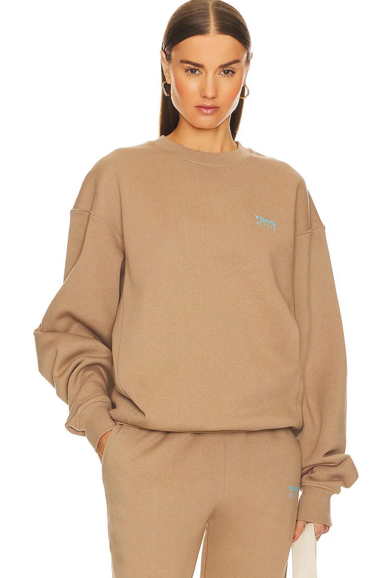 Women 7 Days Active Loungewear>Organic Crew Neck