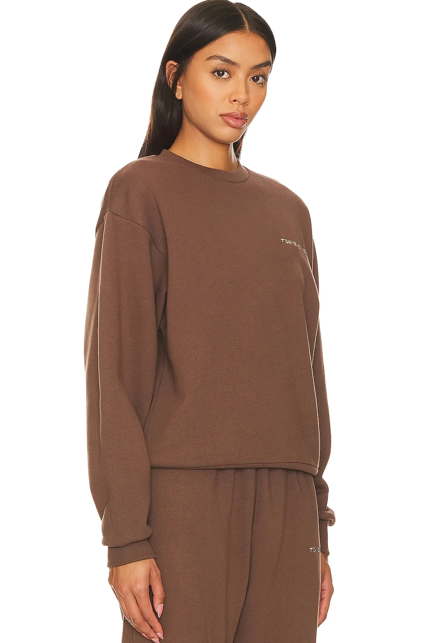 Women 7 Days Active Loungewear>Organic Fitted Crew Neck