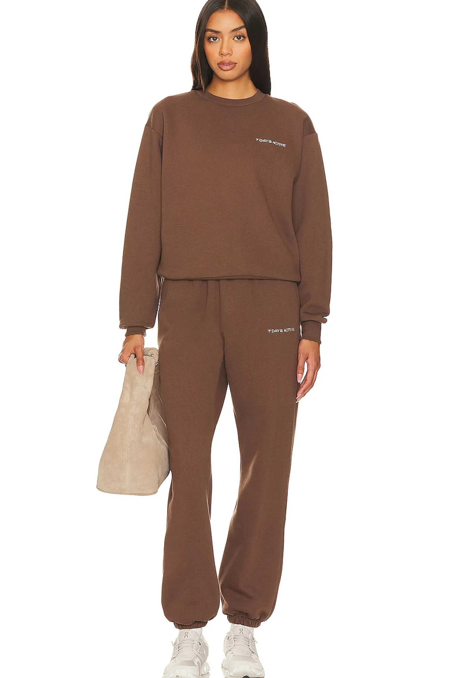 Women 7 Days Active Loungewear>Organic Fitted Crew Neck