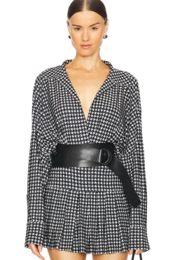 Women Norma Kamali Matching Sets>Oversized Boyfriend Shirt Bodysuit