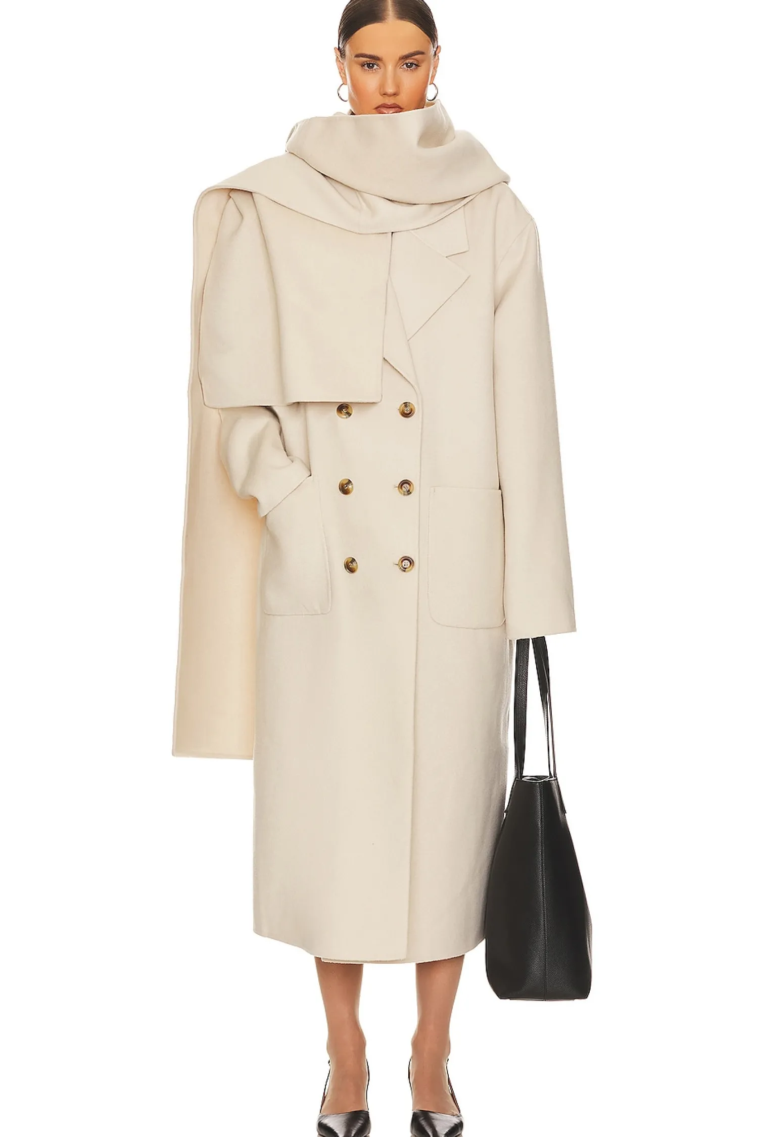 Women Helsa Jackets & Coats>Oversized Coat With Detachable Scarf