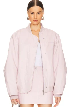Women REMAIN Jackets & Coats>Oversized Leather Bomber Jacket