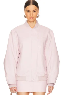Women REMAIN Jackets & Coats>Oversized Leather Bomber Jacket