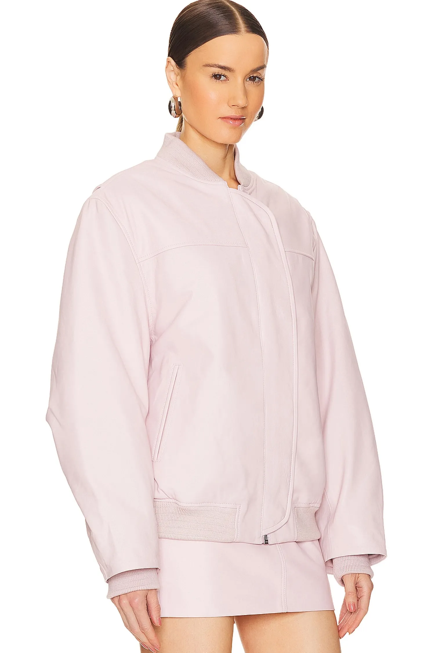 Women REMAIN Jackets & Coats>Oversized Leather Bomber Jacket