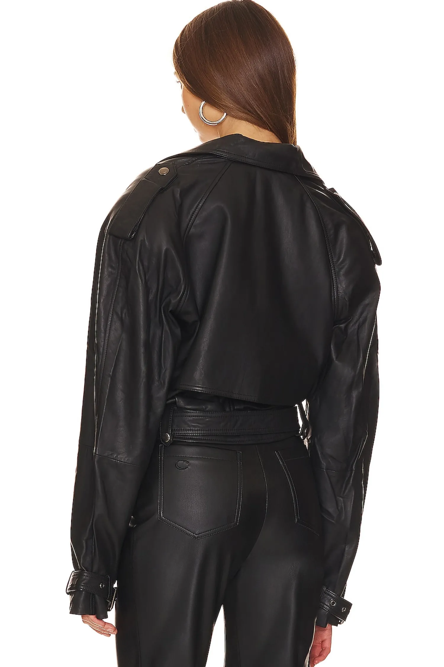 Women NBD Jackets & Coats>Oversized Leather Motorcycle Jacket