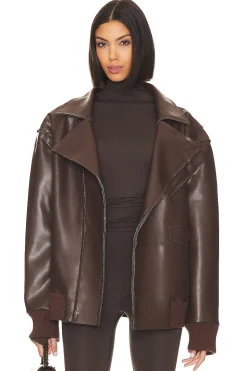 Women Norma Kamali Jackets & Coats>Oversized Moto Jacket