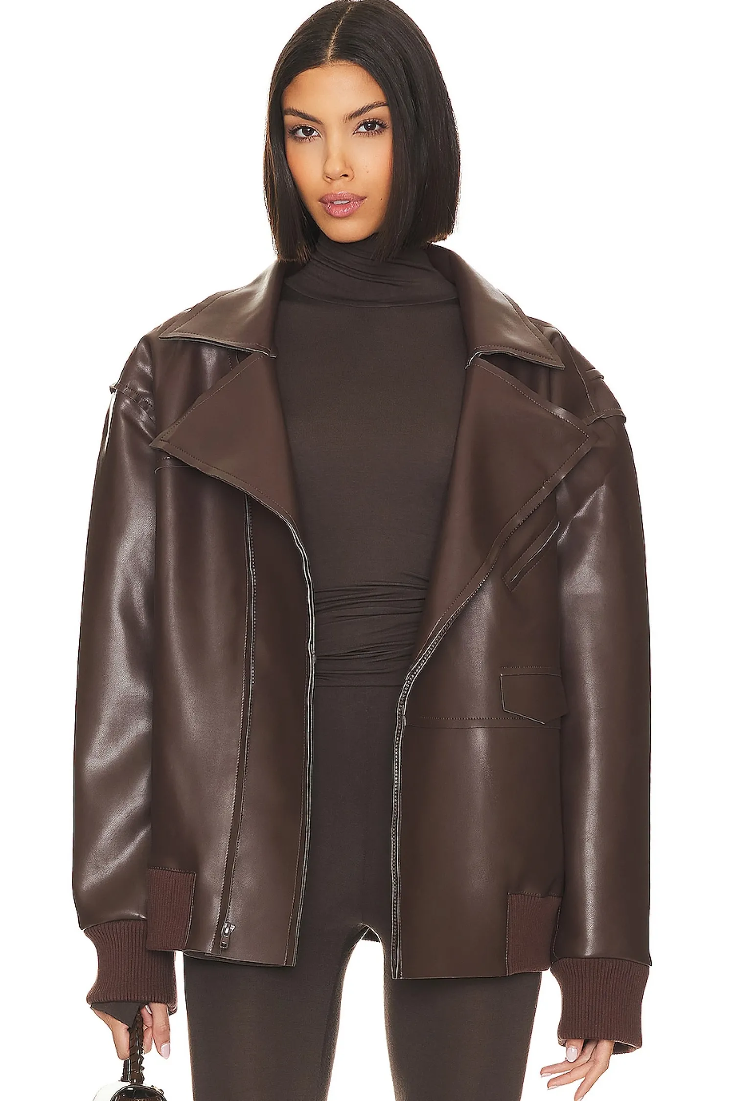 Women Norma Kamali Jackets & Coats>Oversized Moto Jacket