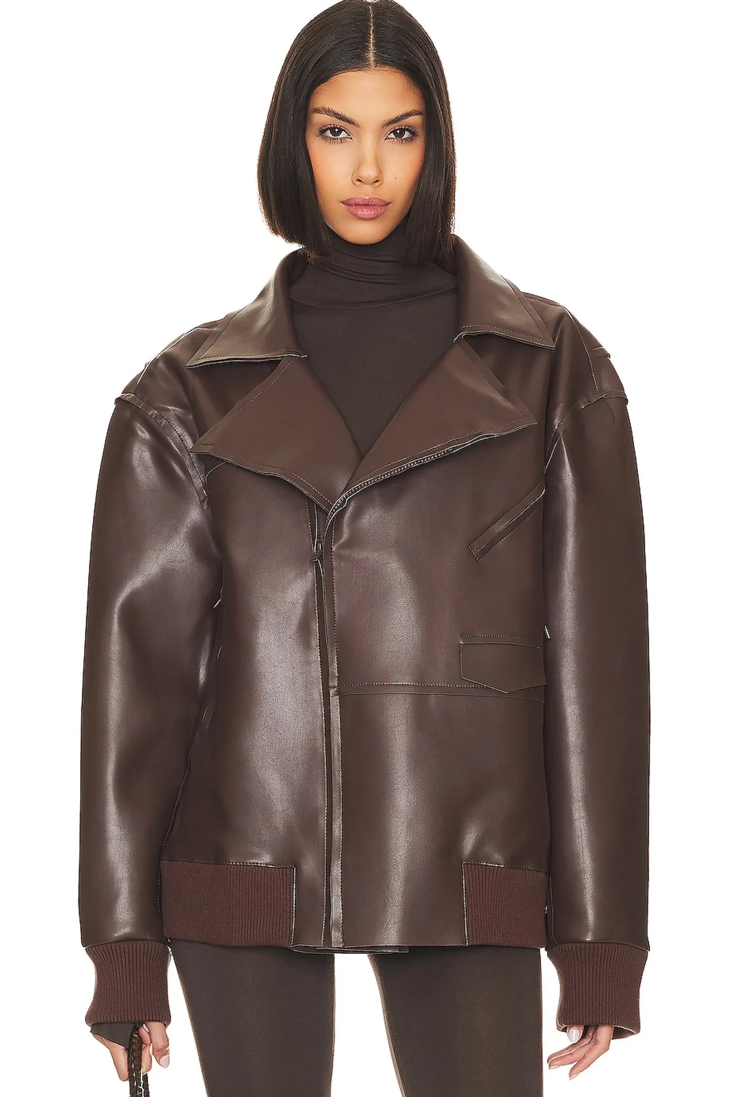 Women Norma Kamali Jackets & Coats>Oversized Moto Jacket