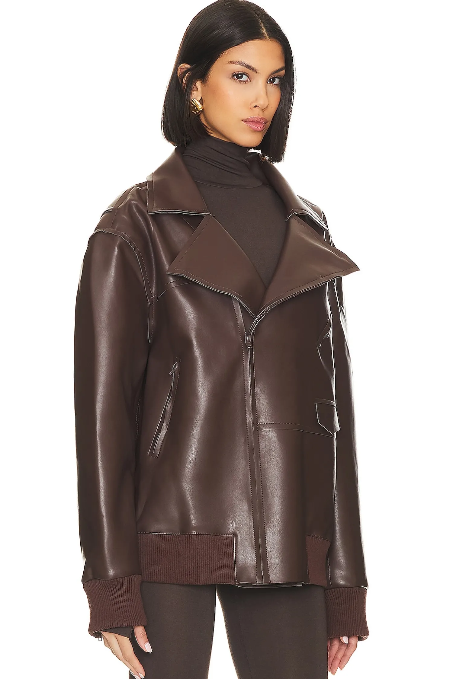 Women Norma Kamali Jackets & Coats>Oversized Moto Jacket