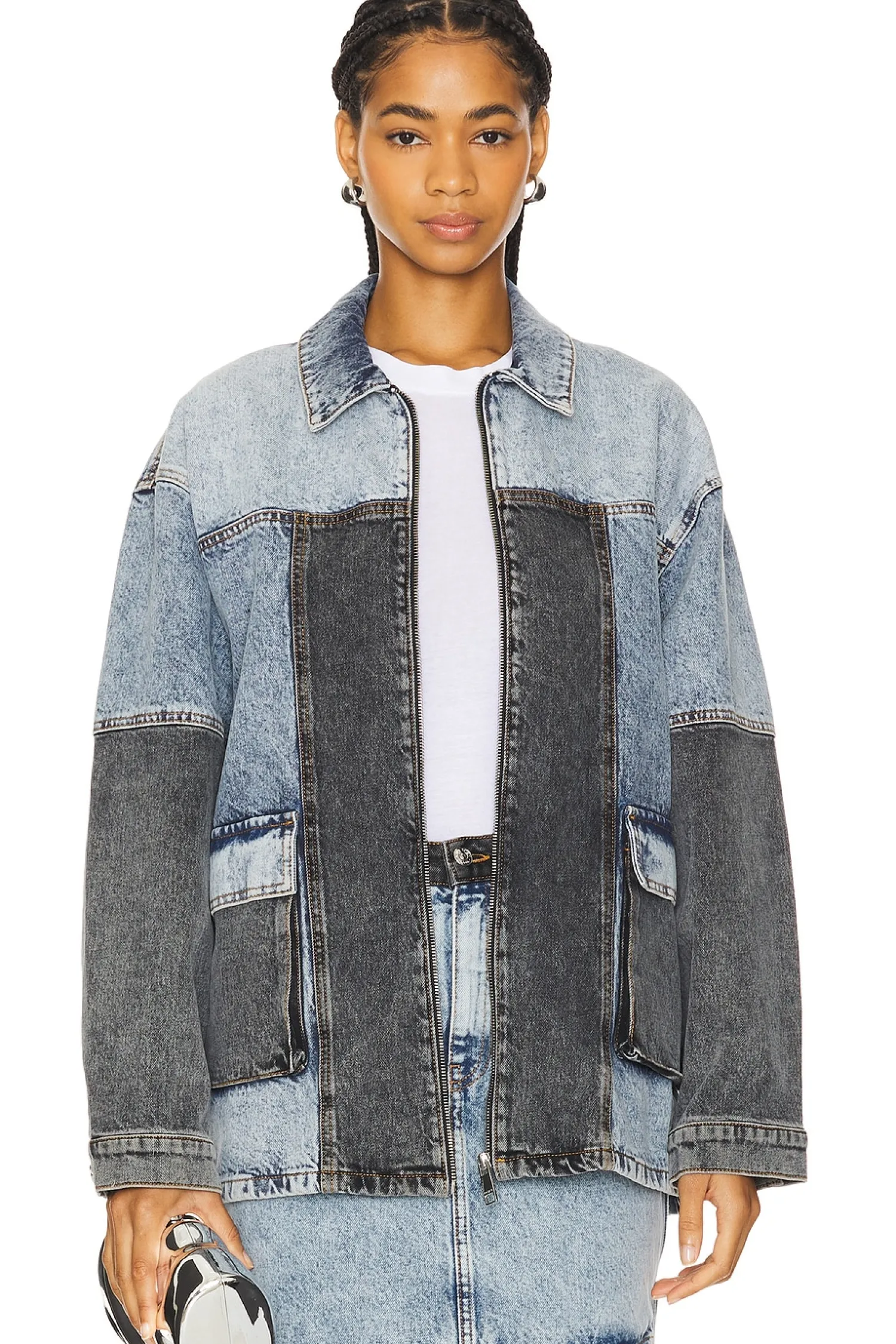 Women ROTATE Jackets & Coats>Oversized Patchwork Jacket
