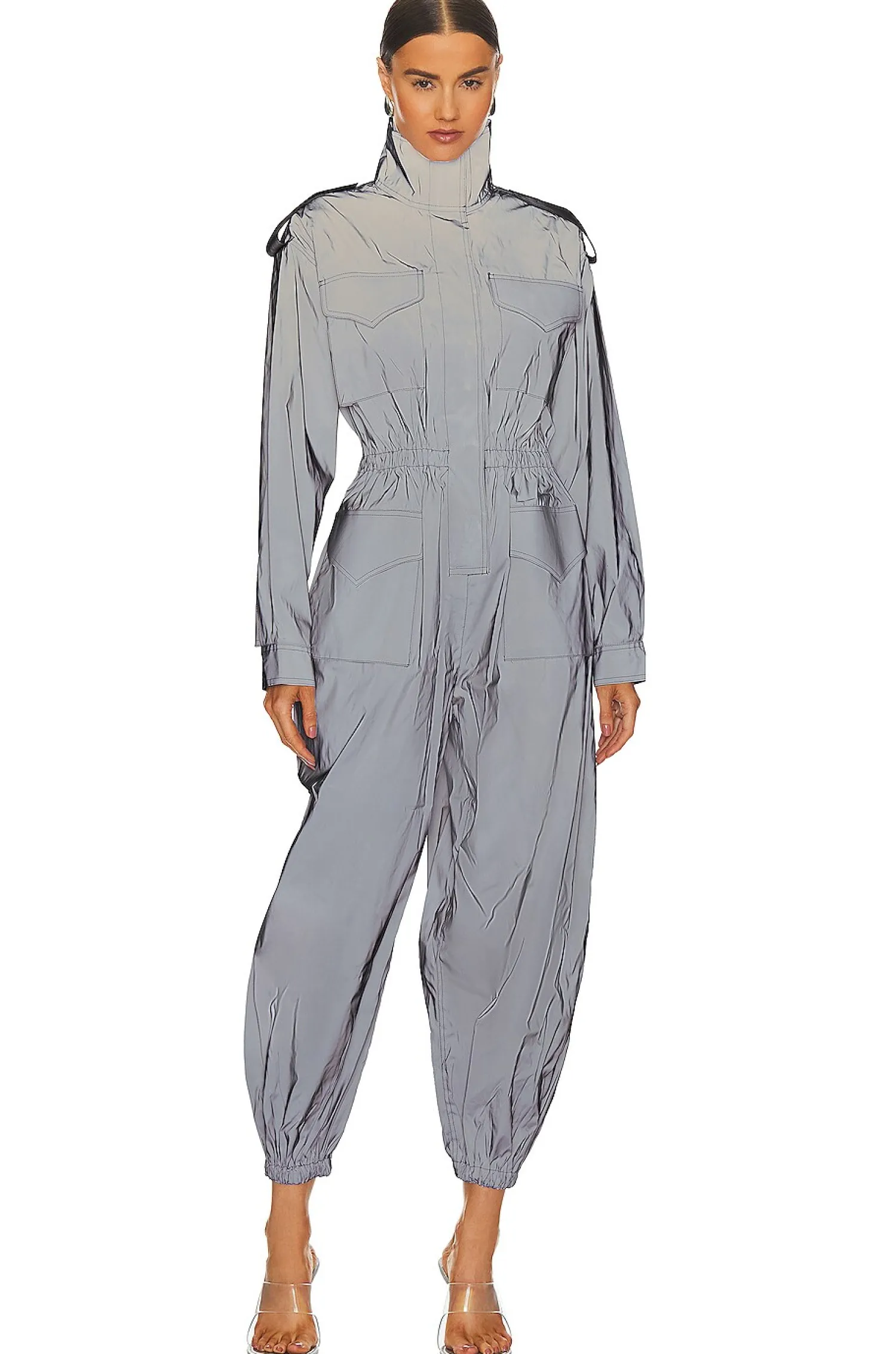 Women Norma Kamali Jumpsuits>Oversized Turtle Cargo Jumpsuit