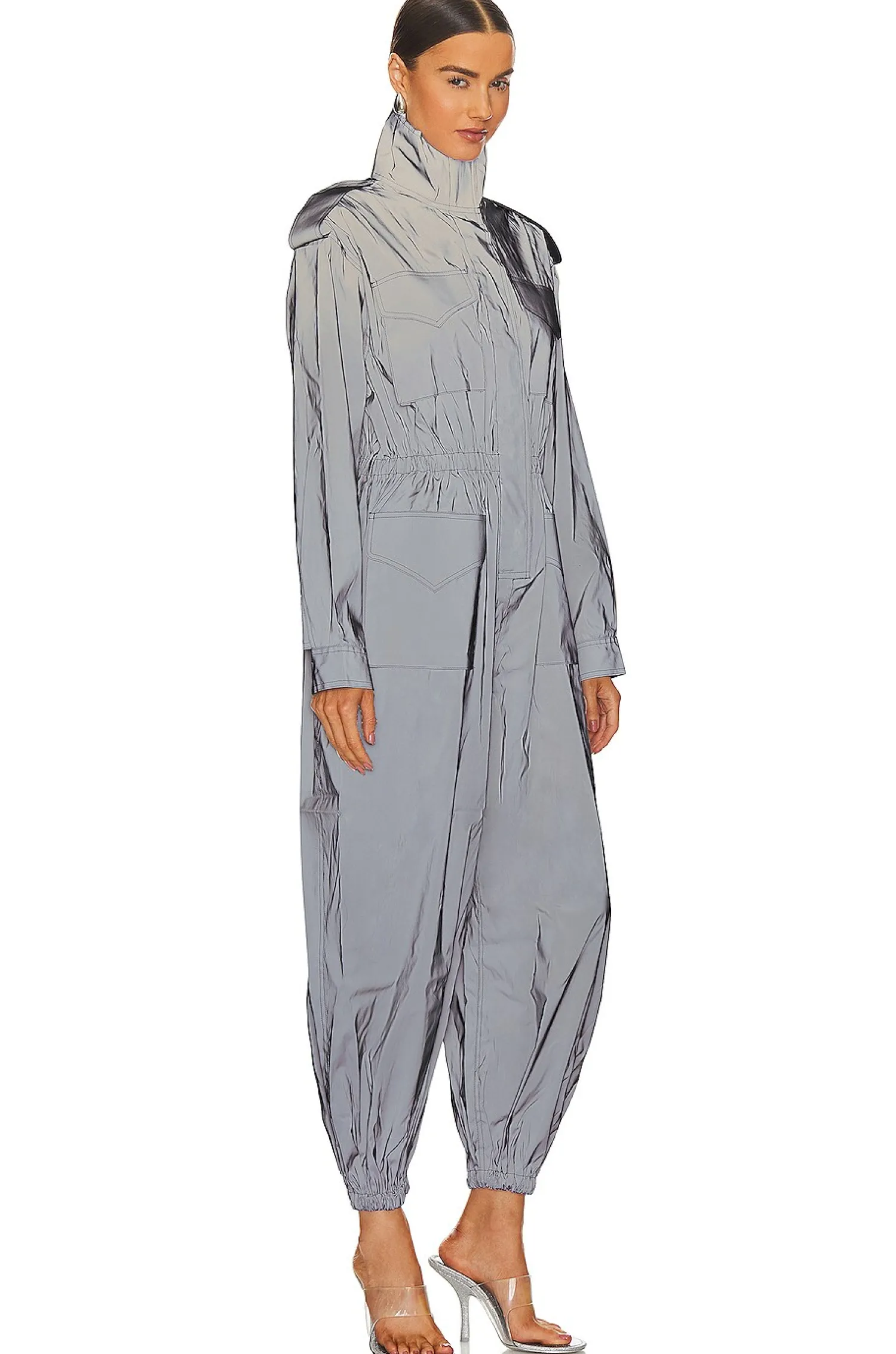 Women Norma Kamali Jumpsuits>Oversized Turtle Cargo Jumpsuit