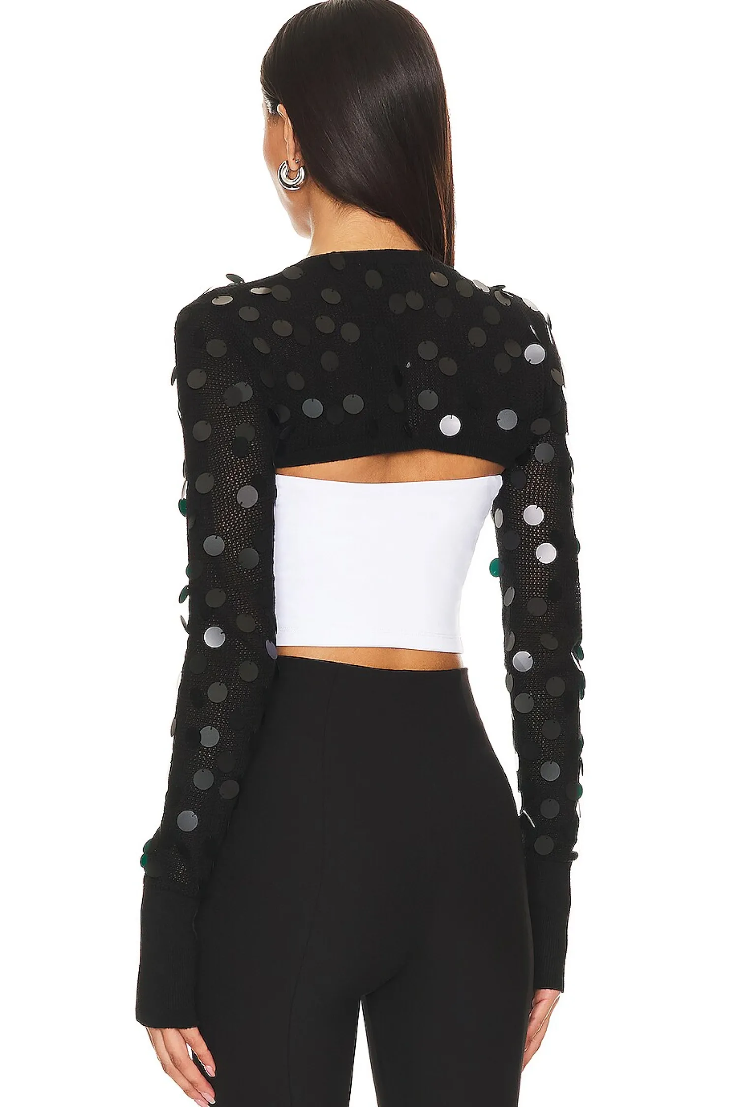 Women GUIZIO Jackets & Coats>Paillette Micro Crop Cardigan
