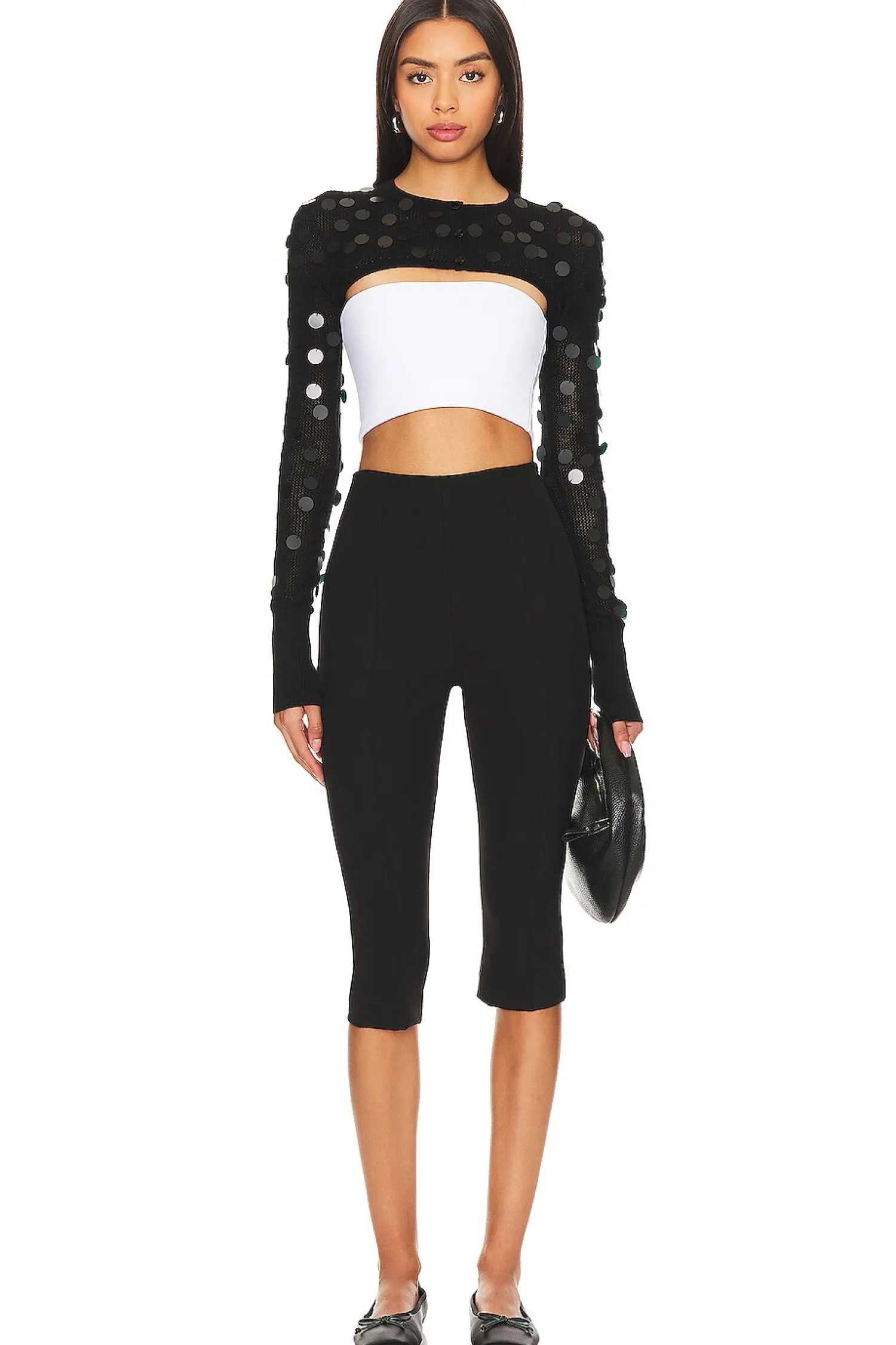 Women GUIZIO Jackets & Coats>Paillette Micro Crop Cardigan