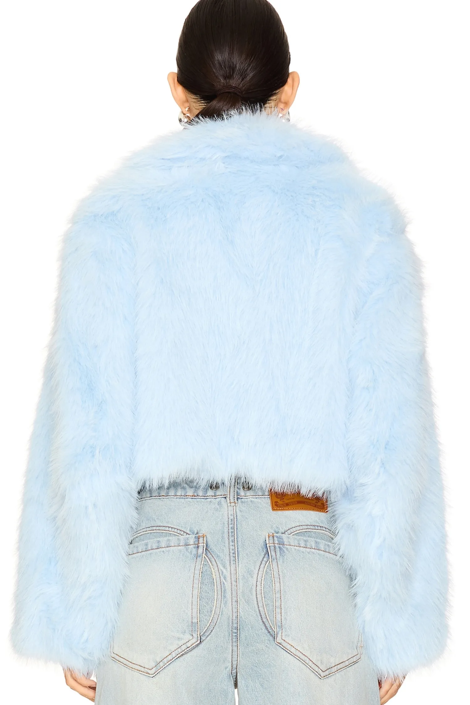 Women Free People Jackets & Coats>Paris Cropped Faux Fur Jacket In Ice Water