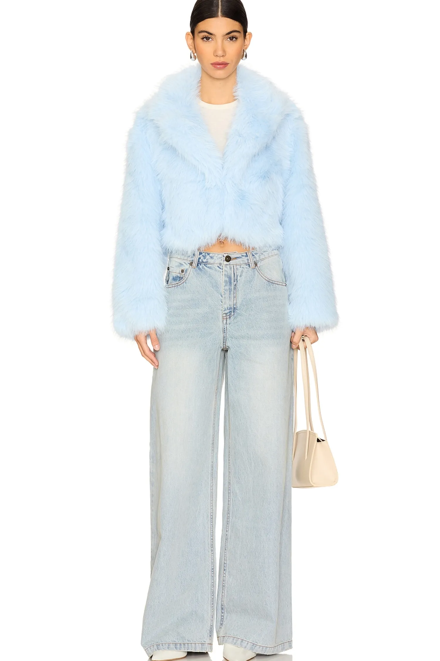Women Free People Jackets & Coats>Paris Cropped Faux Fur Jacket In Ice Water
