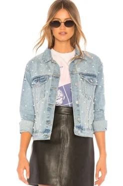 Women superdown Jackets & Coats>Pearl Denim Jacket