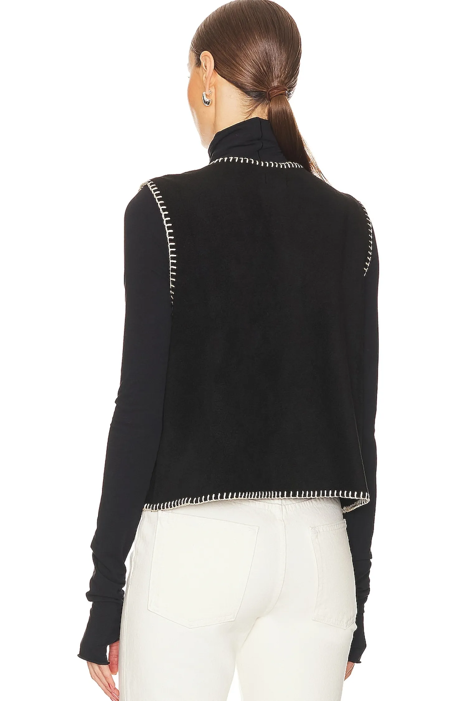 Women DONNI. Jackets & Coats>Polar Fleece Stitch Vest