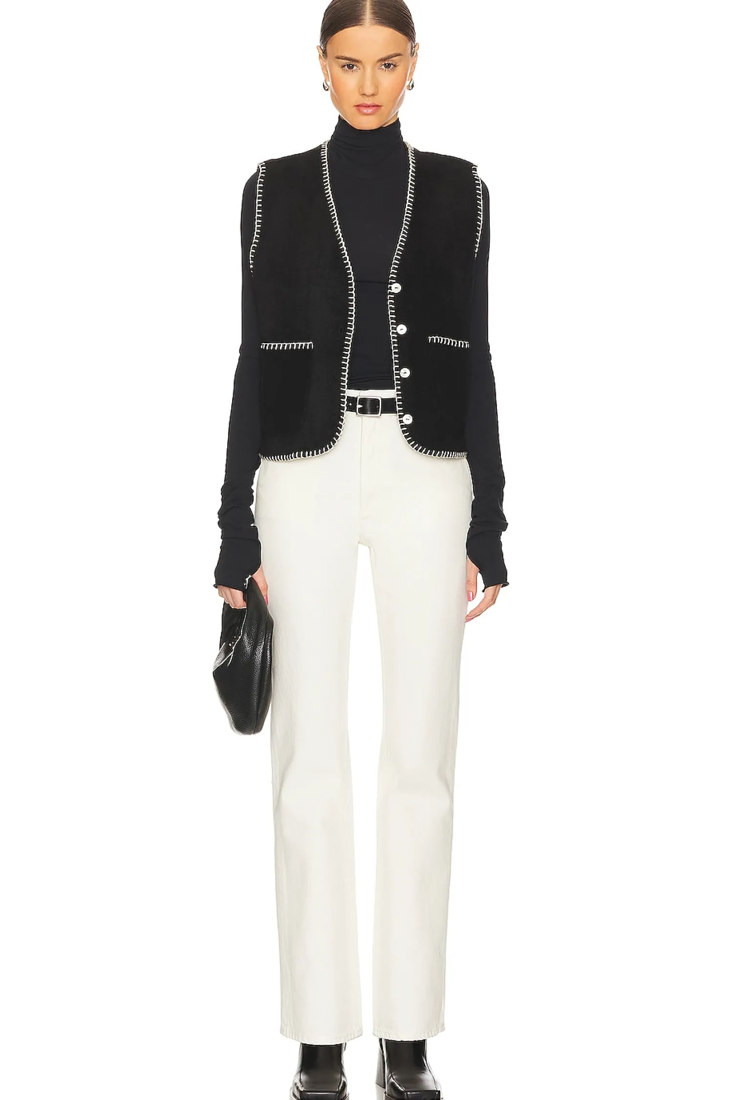 Women DONNI. Jackets & Coats>Polar Fleece Stitch Vest