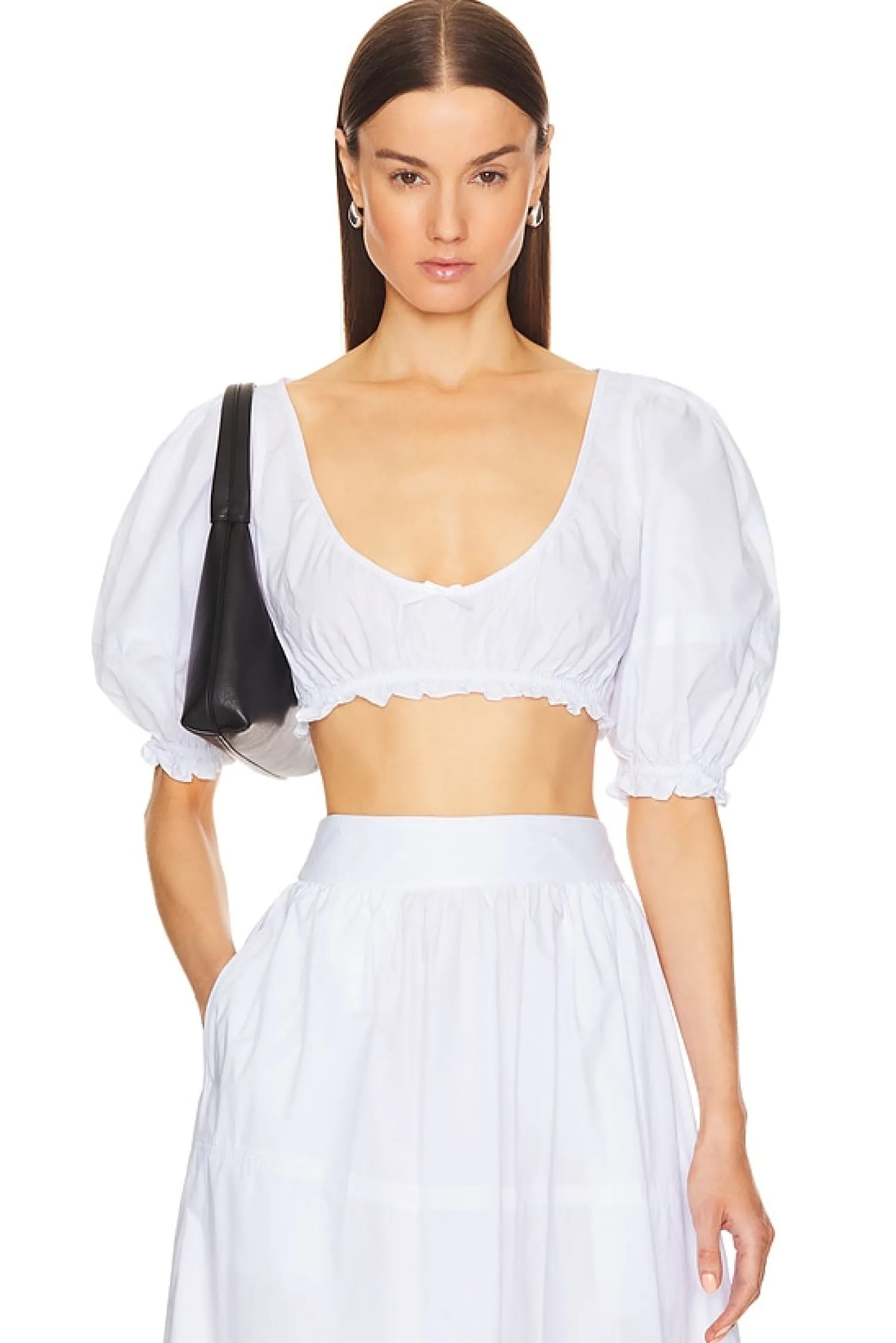 Women Helsa Matching Sets>Poplin Cropped Peasant Top