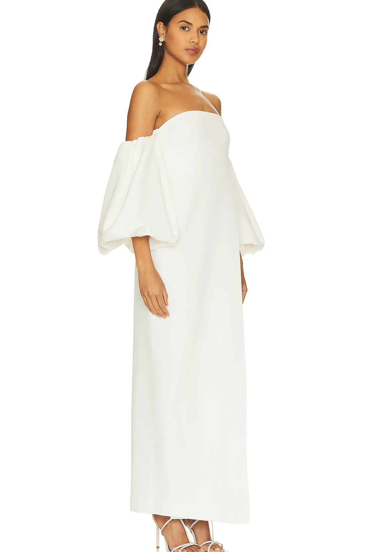 Women Shona Joy Dresses>Puff Sleeve Column Maxi Dress