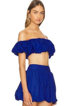 Women Susana Monaco Matching Sets>Puff Sleeve Crop Top